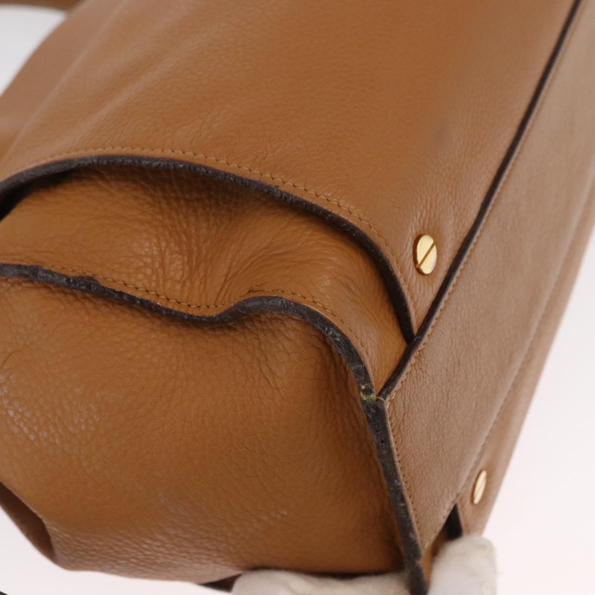 Chloe Hand Bag Leather Brown Gold Auth 169414