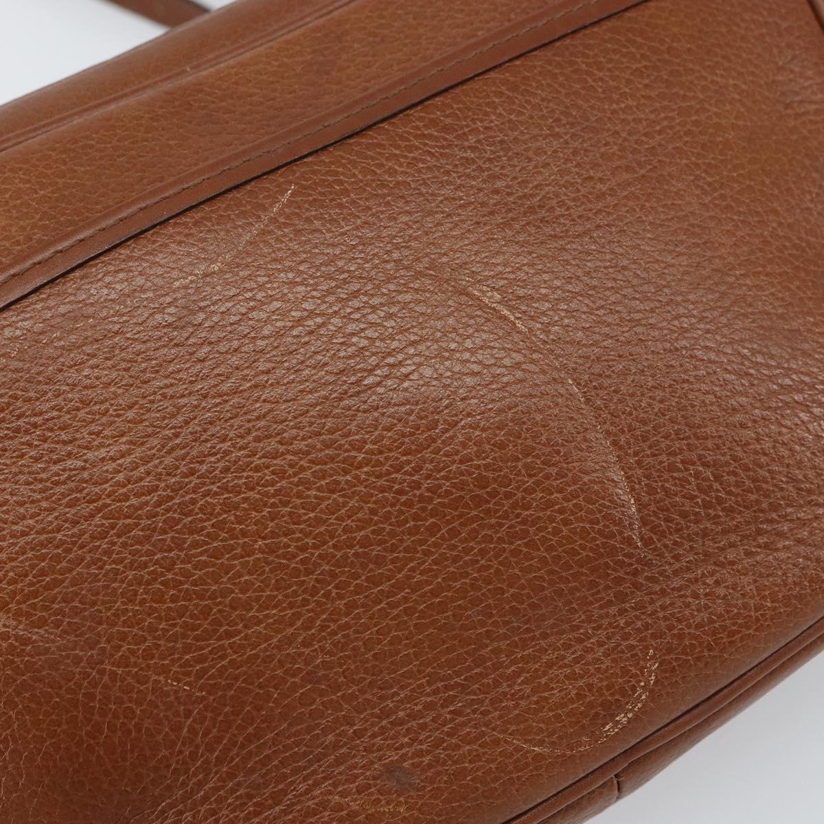 Burberrys Shoulder Bag Leather Brown Gold Auth 169417