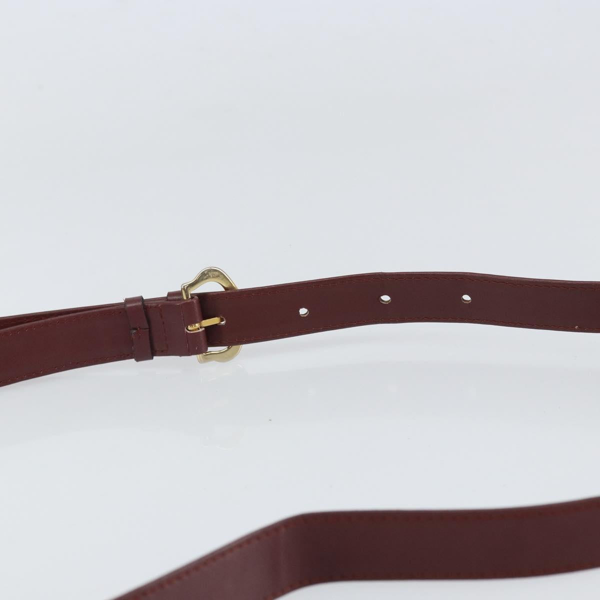 CARTIER Must Line Shoulder Bag Leather Bordeaux Gold Auth 169423