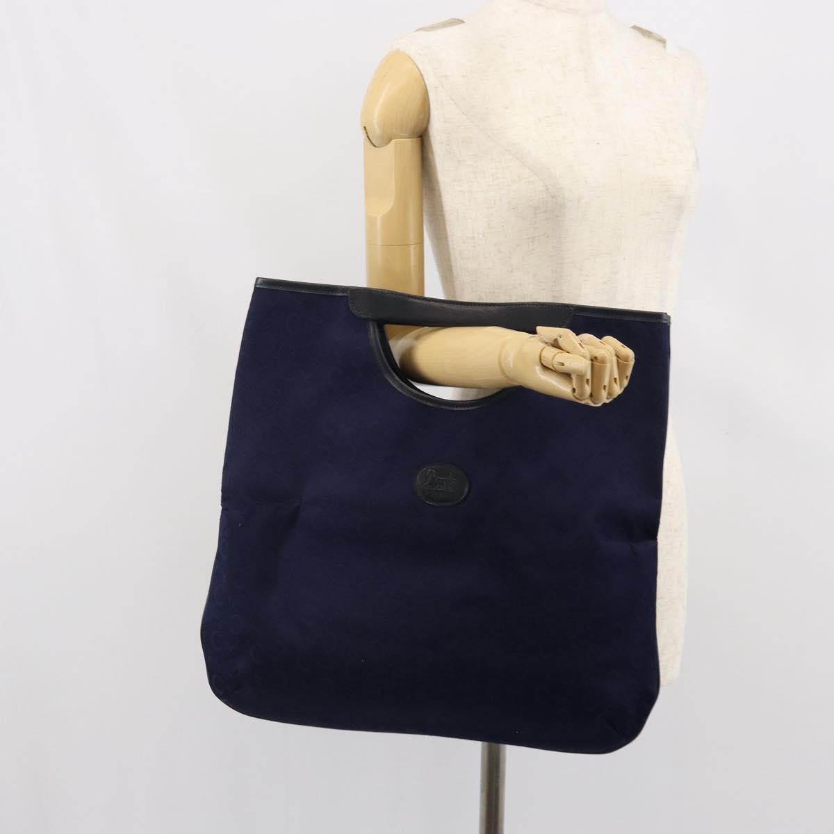 CELINE C Sulky Hand Bag Canvas Navy Auth 169427