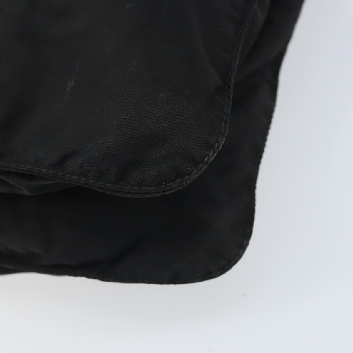 PRADA Shoulder Bag Nylon Black Silver Auth 169431