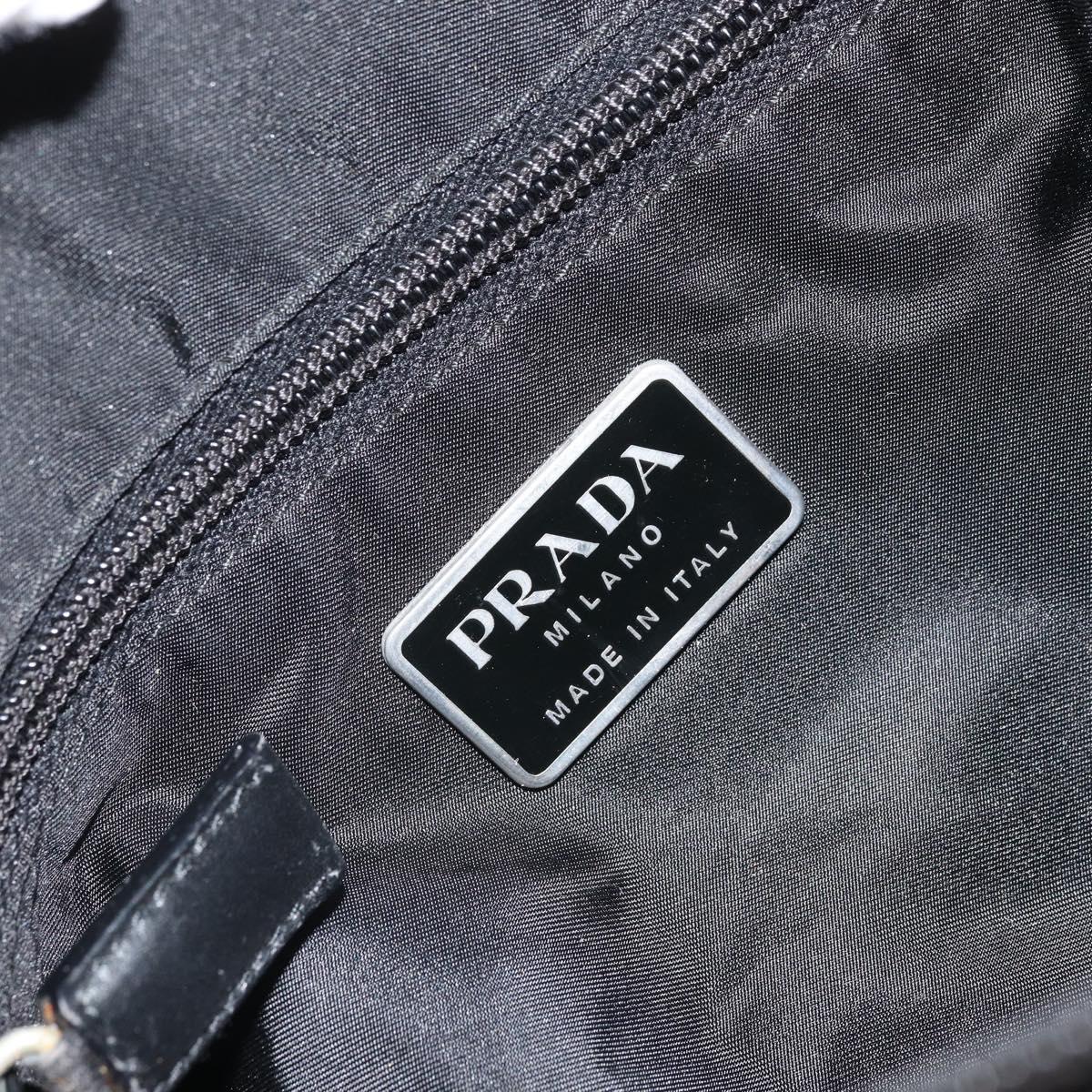 PRADA Shoulder Bag Nylon Black Silver Auth 169431