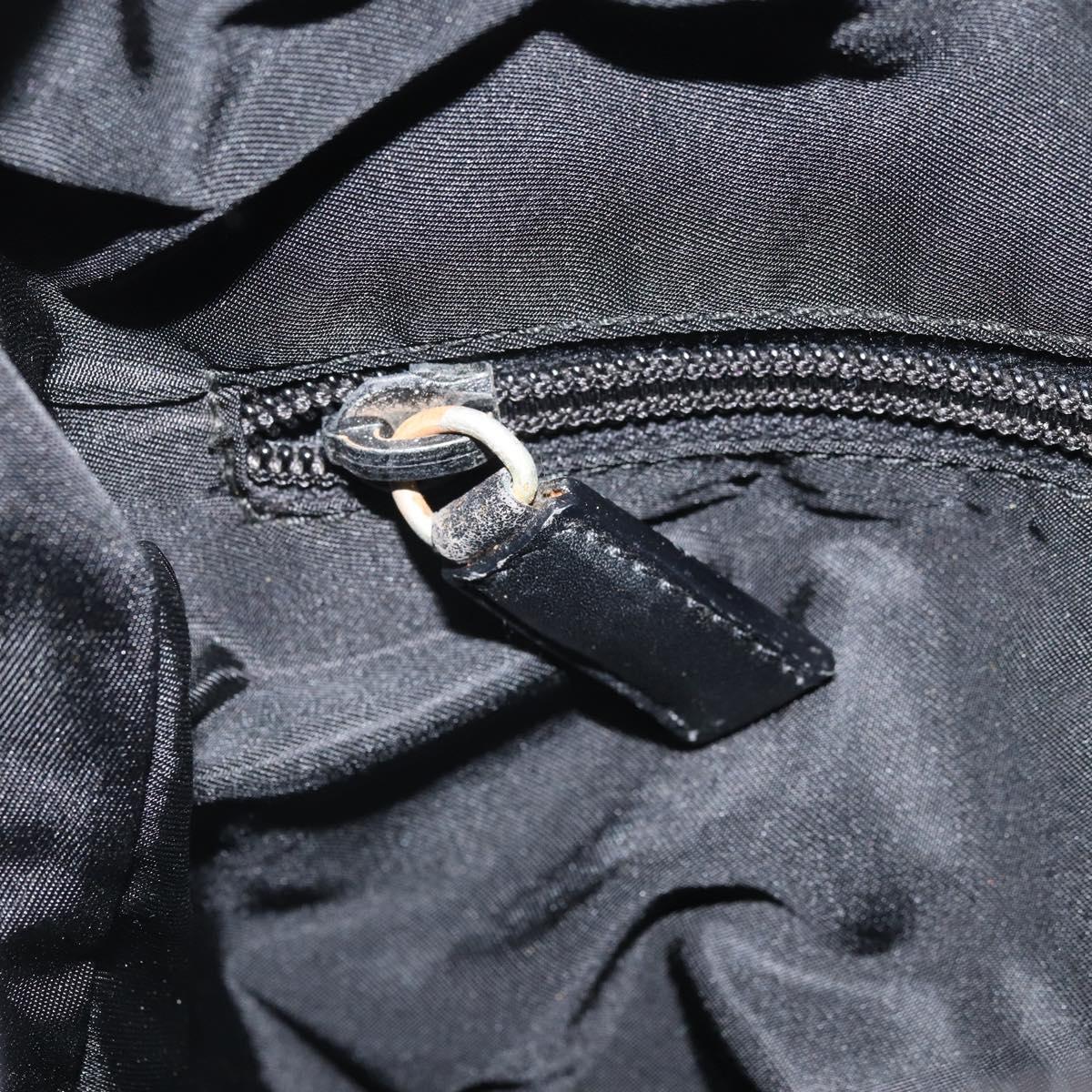 PRADA Shoulder Bag Nylon Black Silver Auth 169431