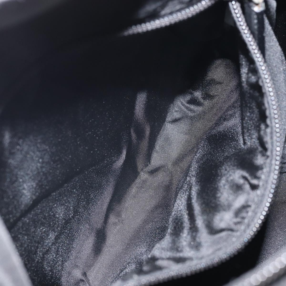 PRADA Shoulder Bag Nylon Black Silver Auth 169431