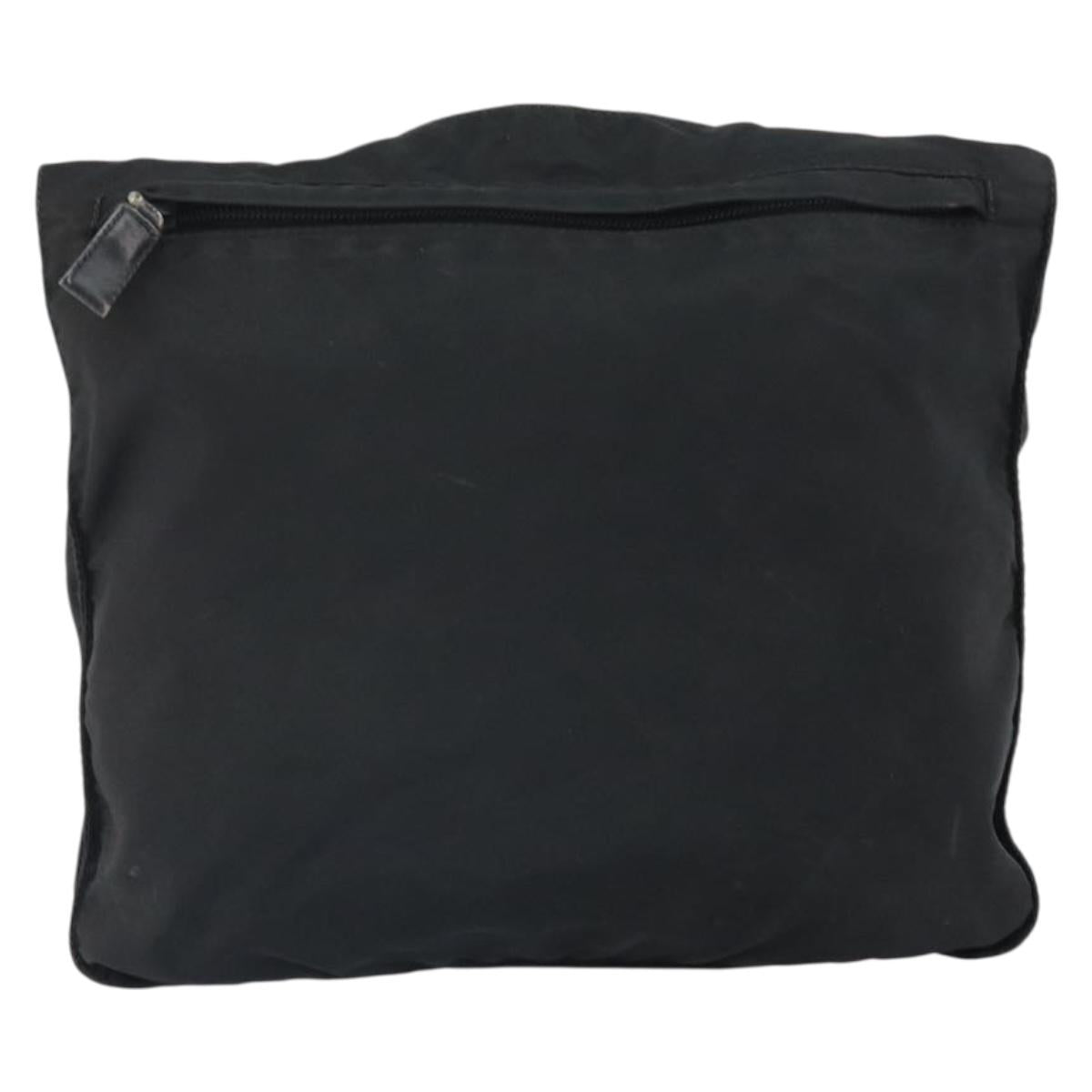 PRADA Shoulder Bag Nylon Black Silver Auth 169431
