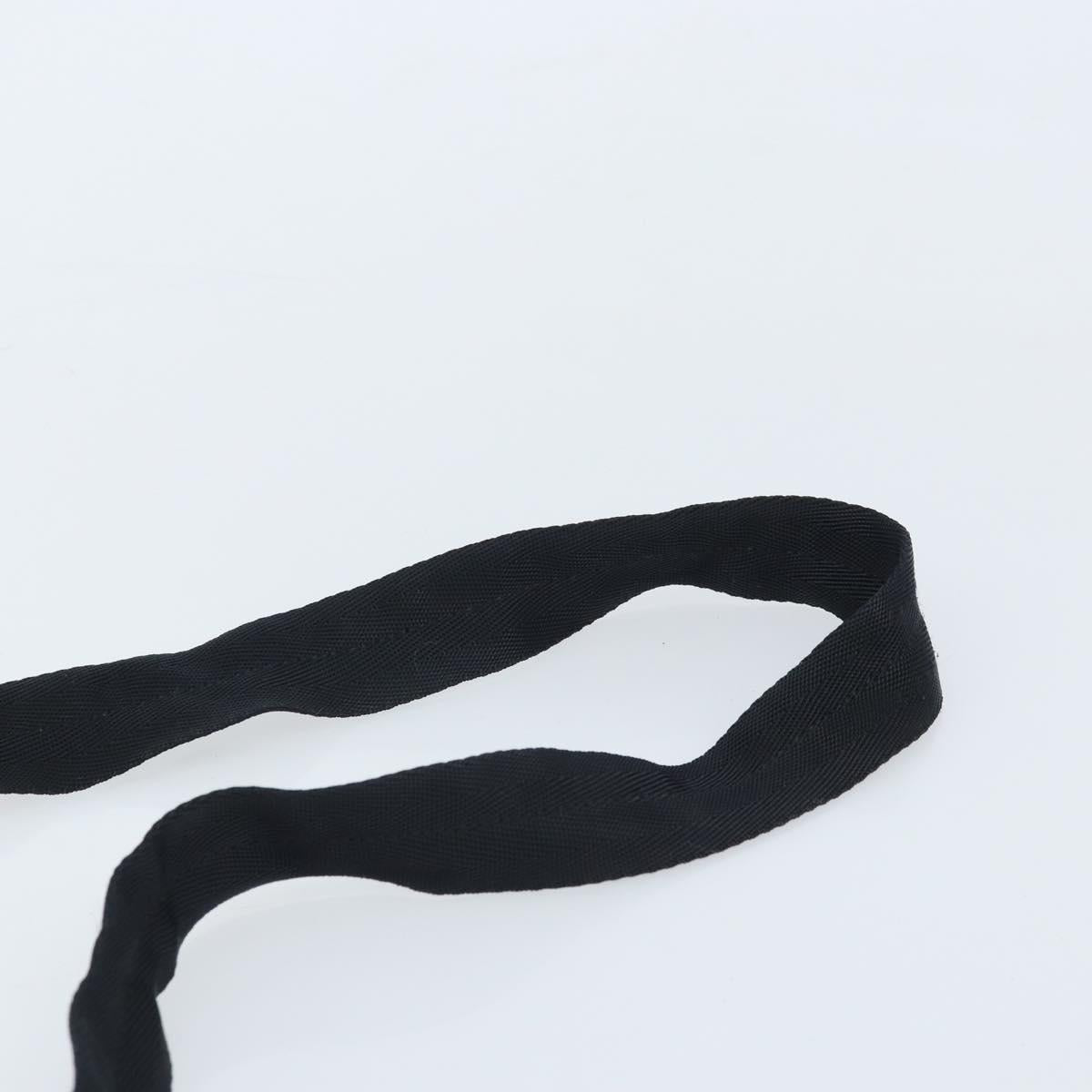 PRADA Shoulder Bag Nylon Black Silver Auth 169431