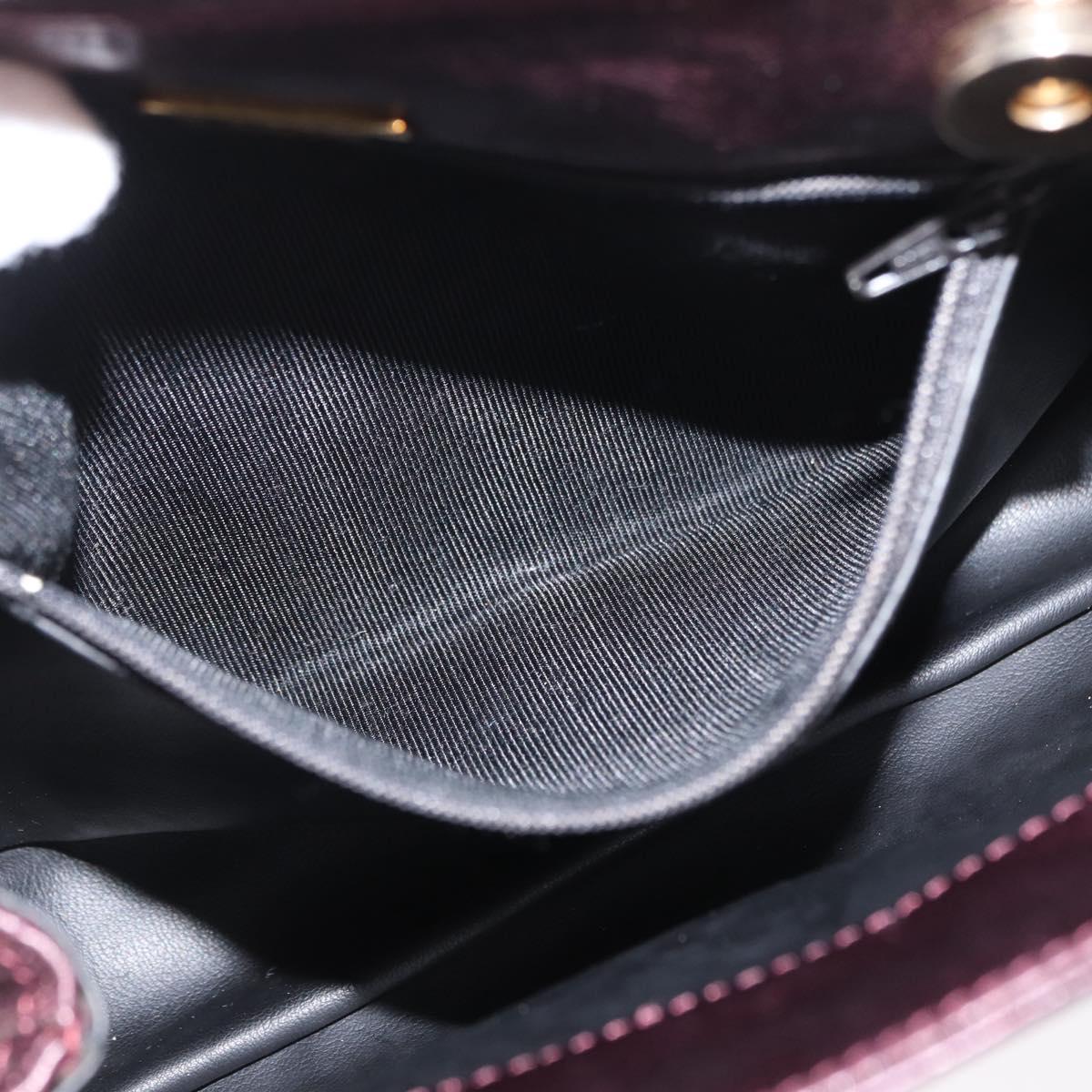BALLY Chain Shoulder Bag Leather 2way Bordeaux Gold Auth 169434
