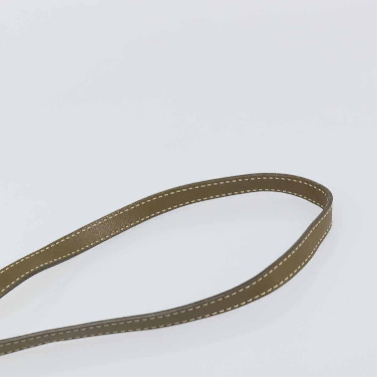 CELINE C Macadam Canvas Shoulder Bag Khaki Silver Auth 169435