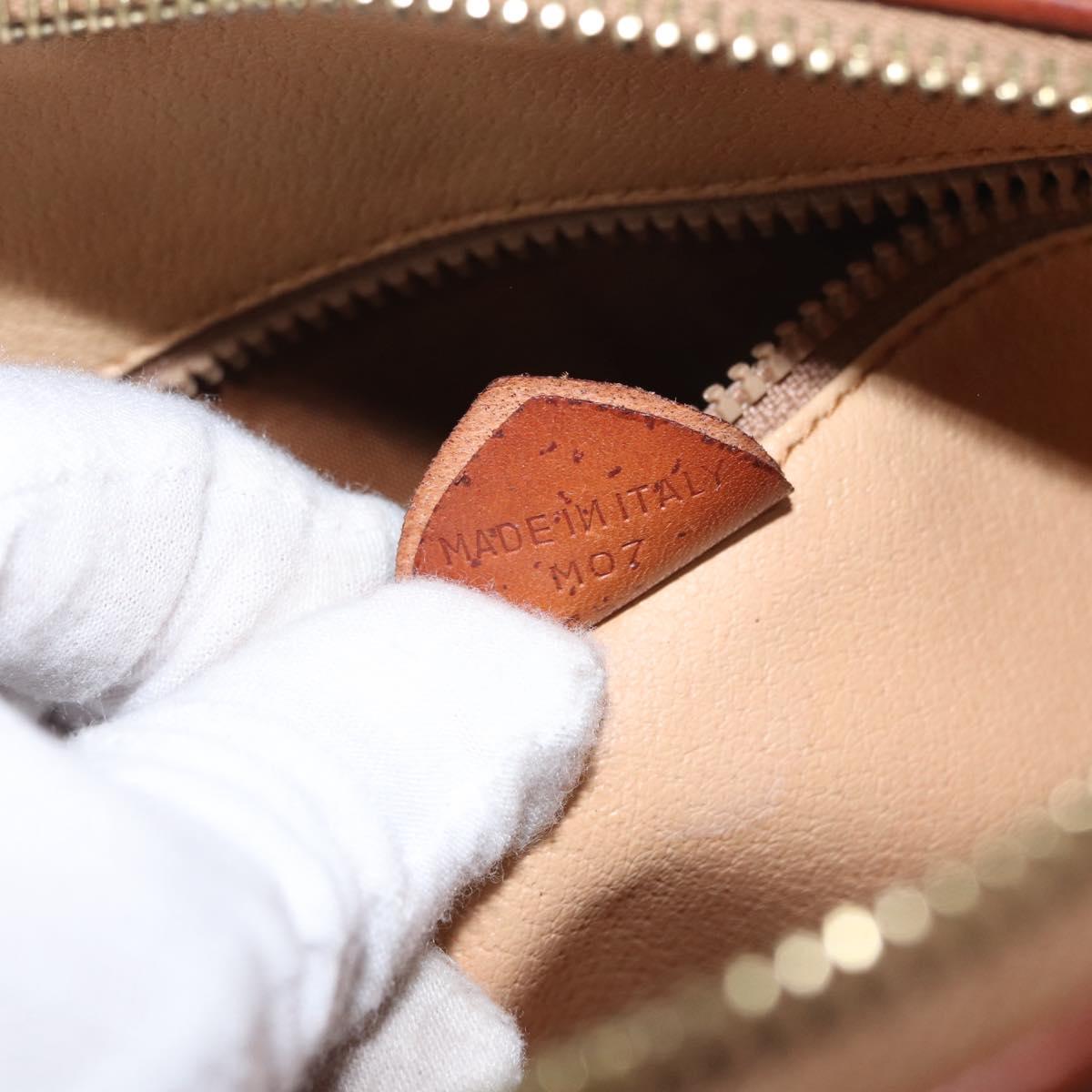 CELINE Macadam Canvas Shoulder Bag PVC Leather Brown Gold Auth 169437
