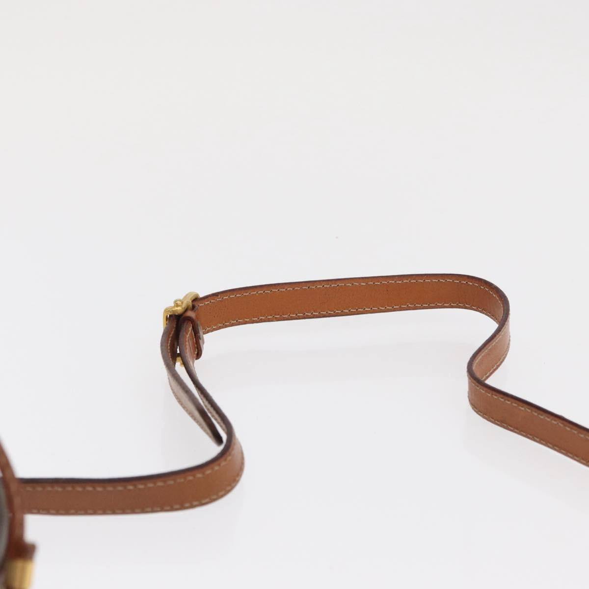 CELINE Macadam Canvas Shoulder Bag PVC Leather Brown Gold Auth 169437