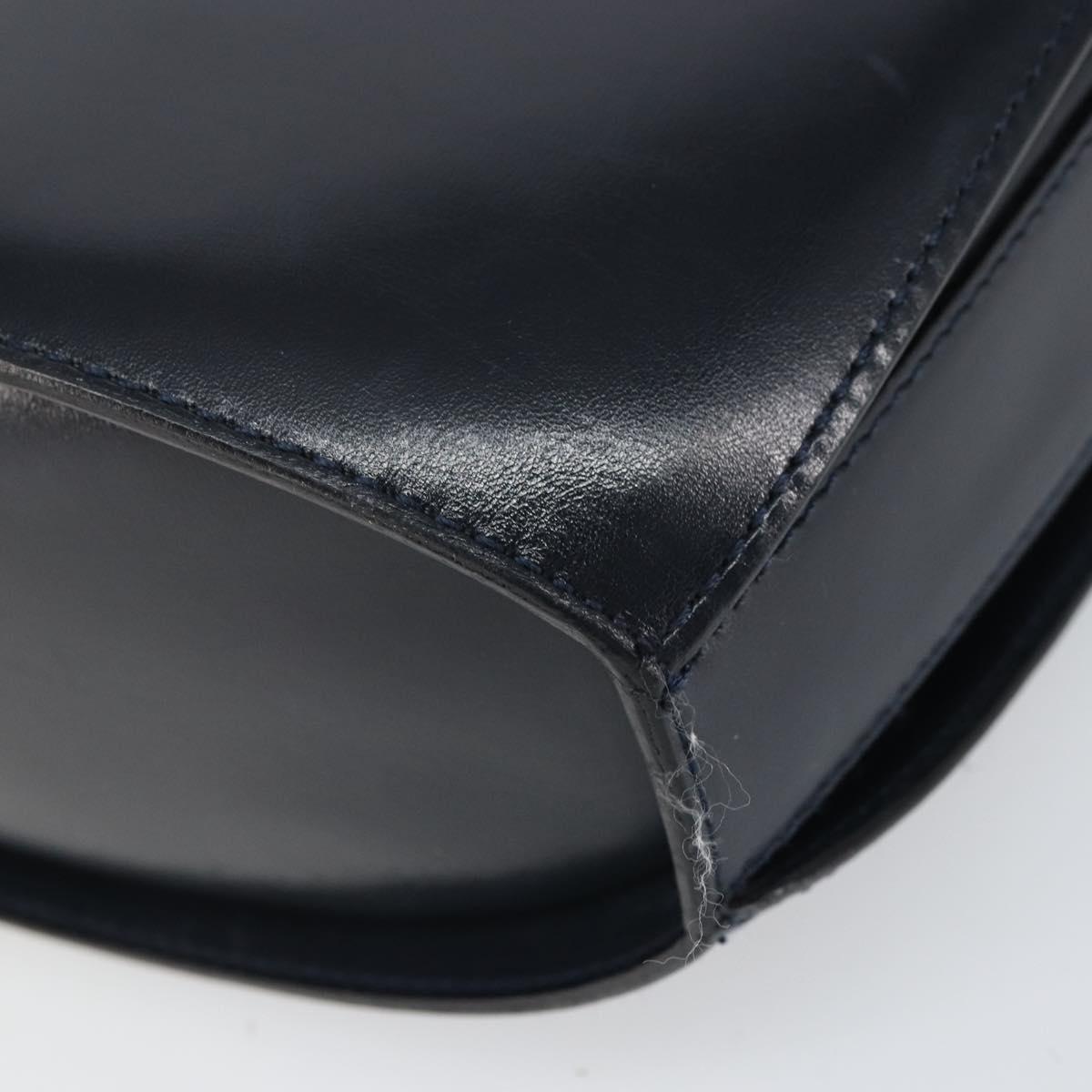 BALLY Shoulder Bag Leather Black Gold Auth 169439