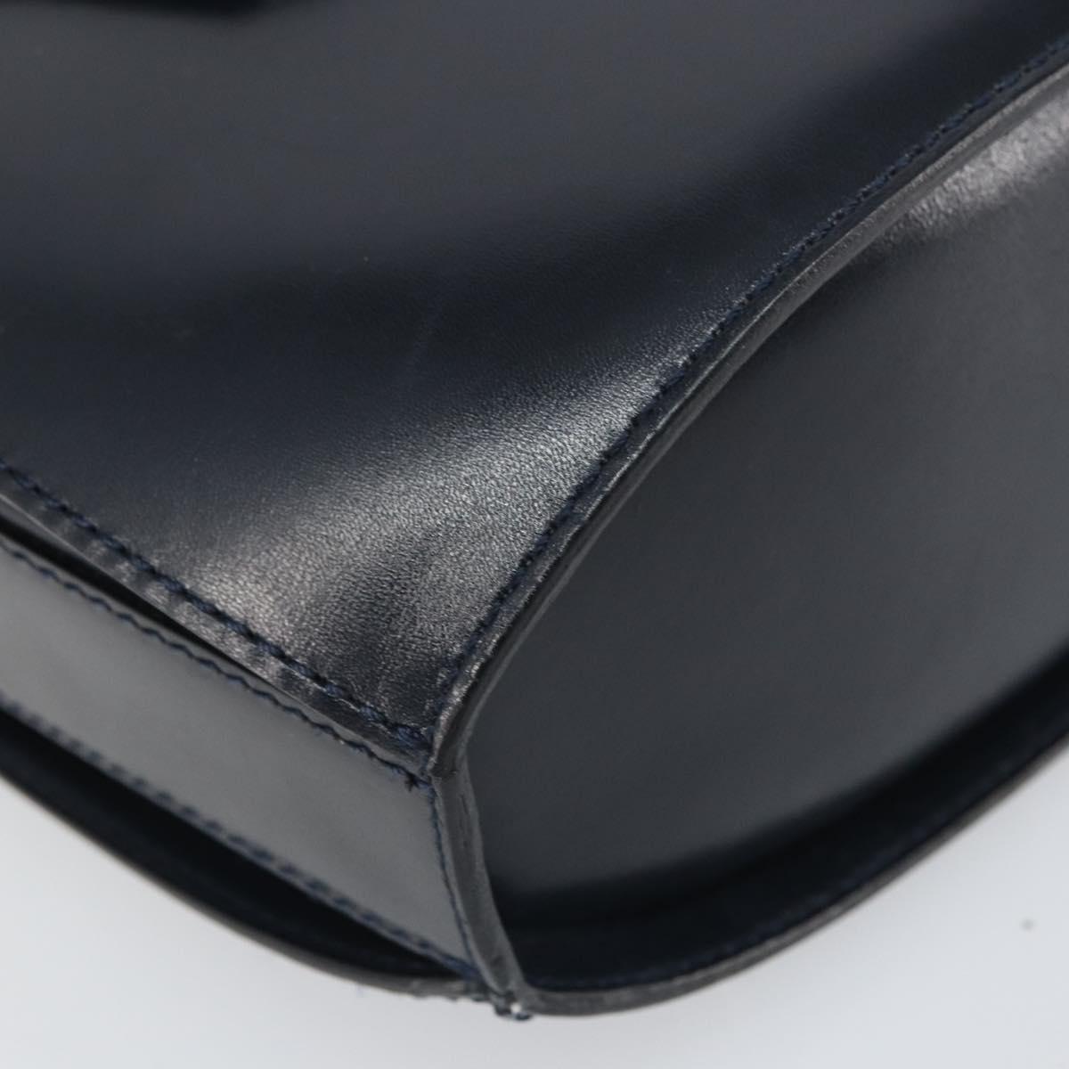BALLY Shoulder Bag Leather Black Gold Auth 169439