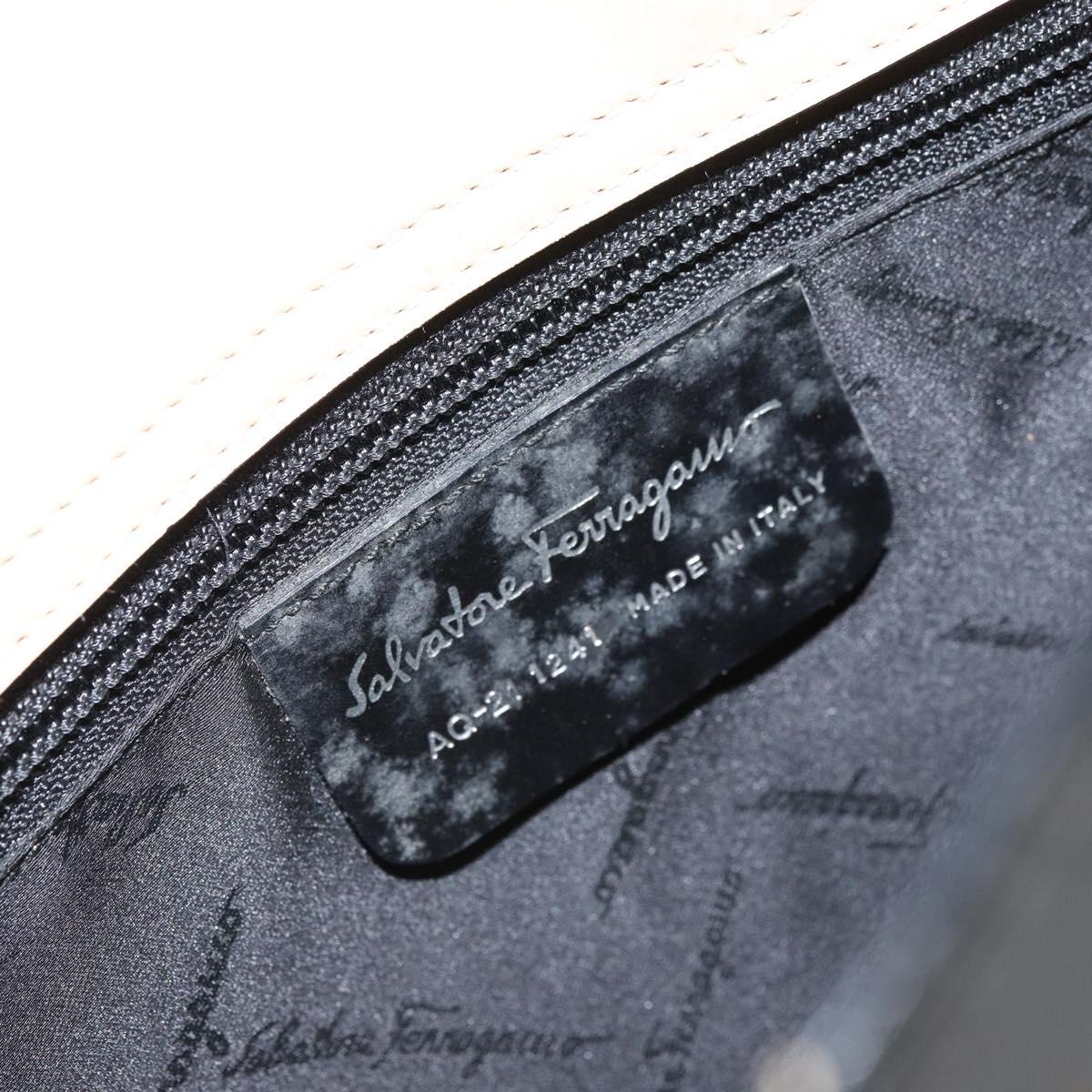 Salvatore Ferragamo Tote Bag Patent leather Black Silver Auth 169441