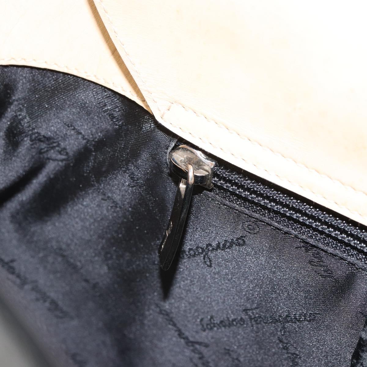 Salvatore Ferragamo Tote Bag Patent leather Black Silver Auth 169441