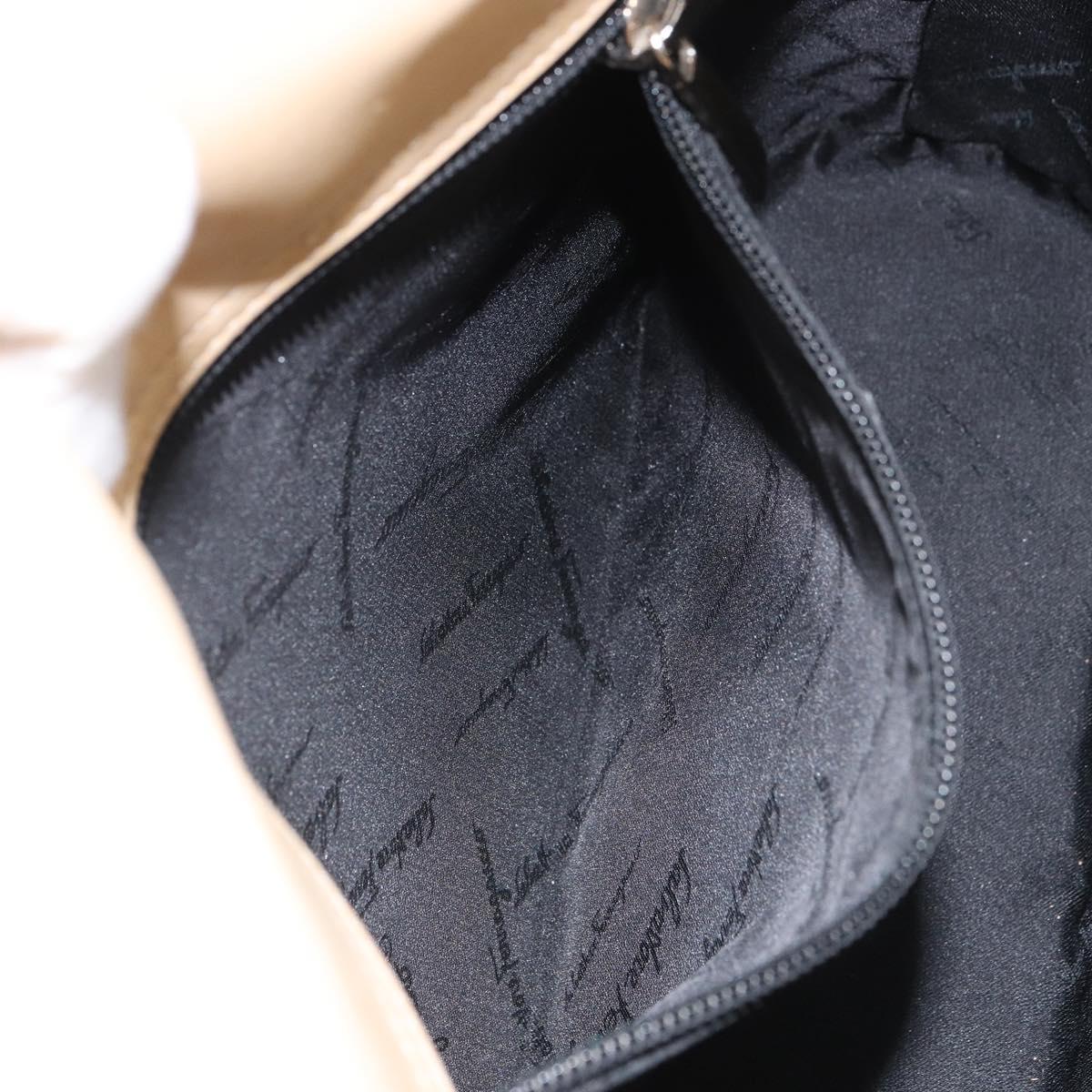 Salvatore Ferragamo Tote Bag Patent leather Black Silver Auth 169441