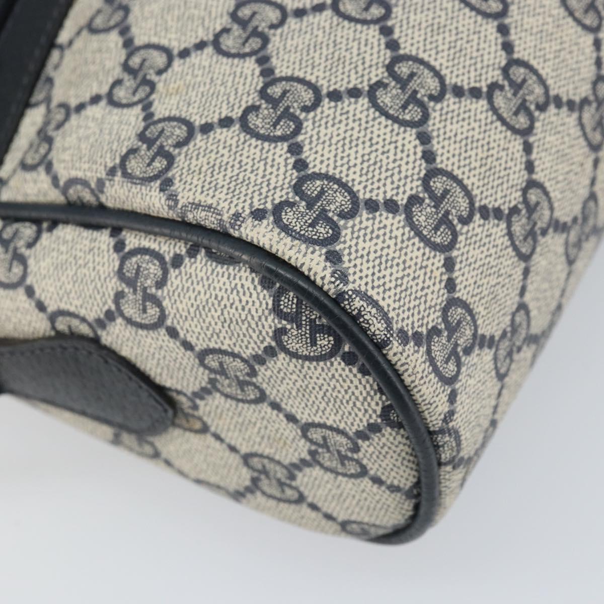 GUCCI GG Supreme Sherry Line Shoulder Bag PVC Navy Gold 22 02 005 Auth 169446