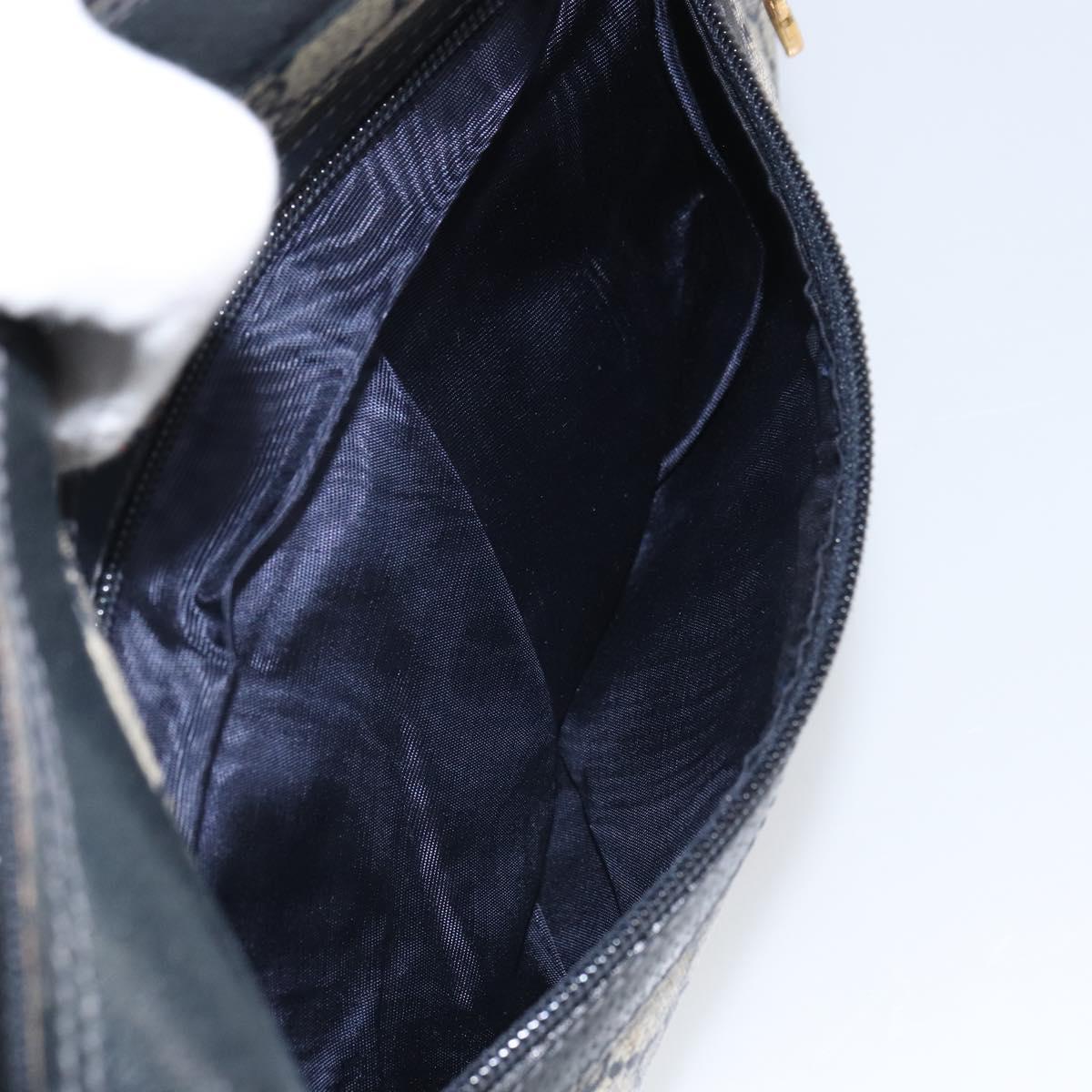 GUCCI GG Supreme Sherry Line Shoulder Bag PVC Navy Gold 22 02 005 Auth 169446
