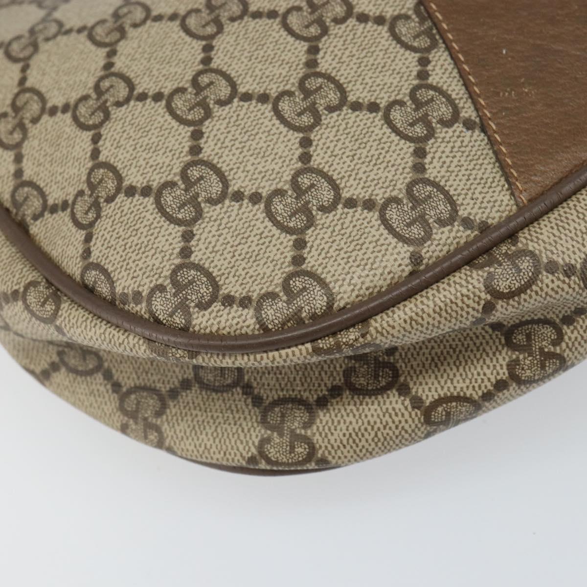 GUCCI GG Supreme Web Sherry Line Clutch Bag PVC Beige Gold 89 01 034 Auth 169447