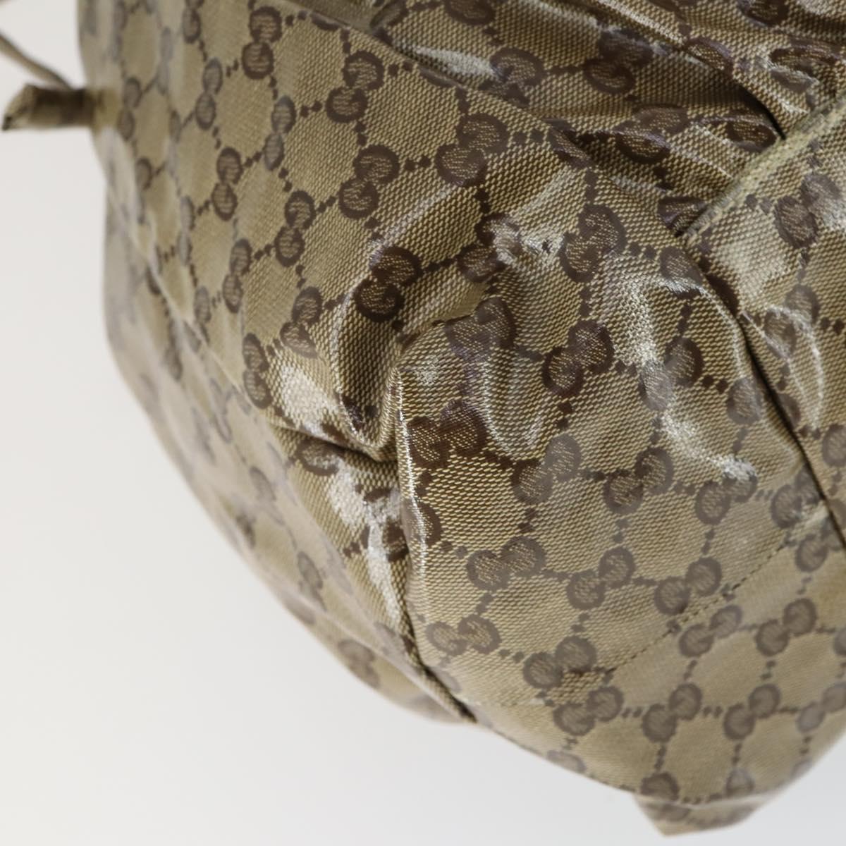 GUCCI GG Crystal Tote Bag Coated Canvas Beige Gold 197022 Auth 169450