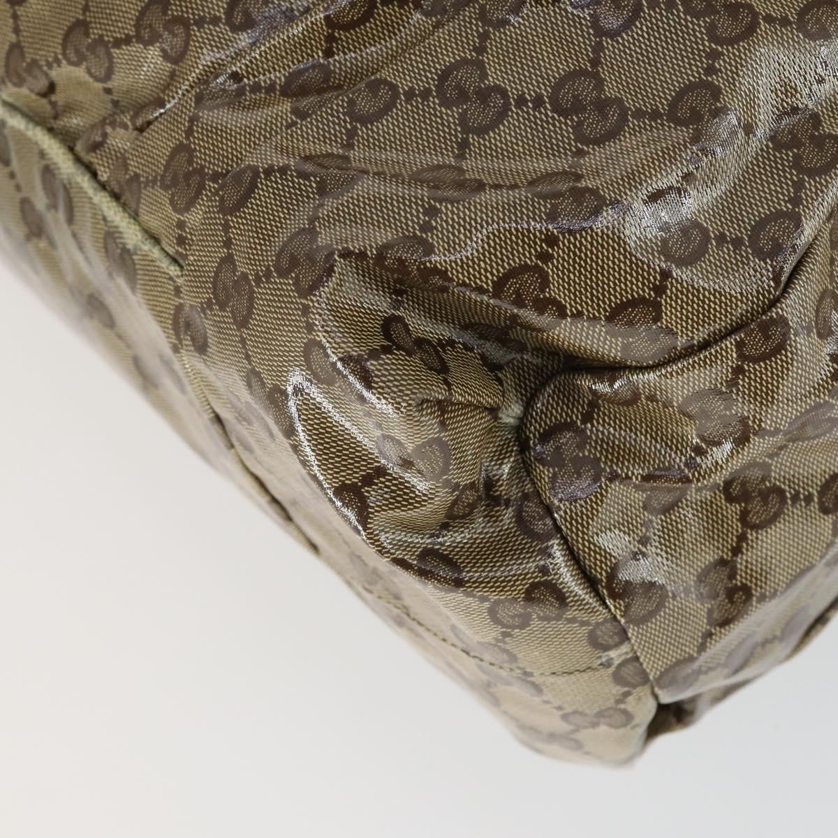 GUCCI GG Crystal Tote Bag Coated Canvas Beige Gold 197022 Auth 169450