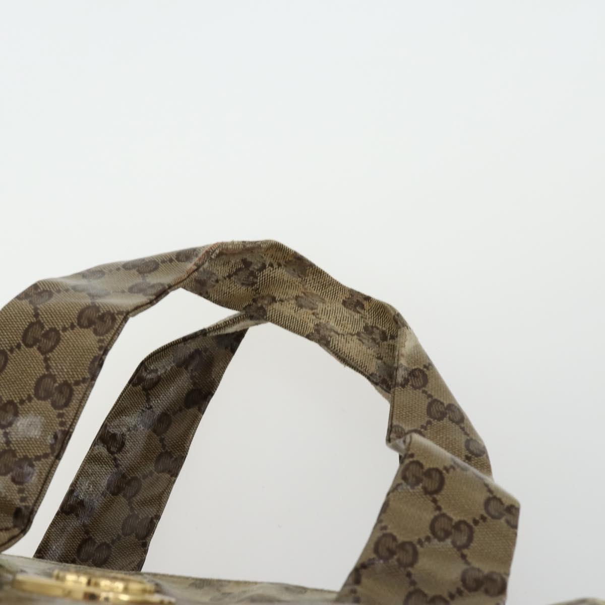 GUCCI GG Crystal Tote Bag Coated Canvas Beige Gold 197022 Auth 169450