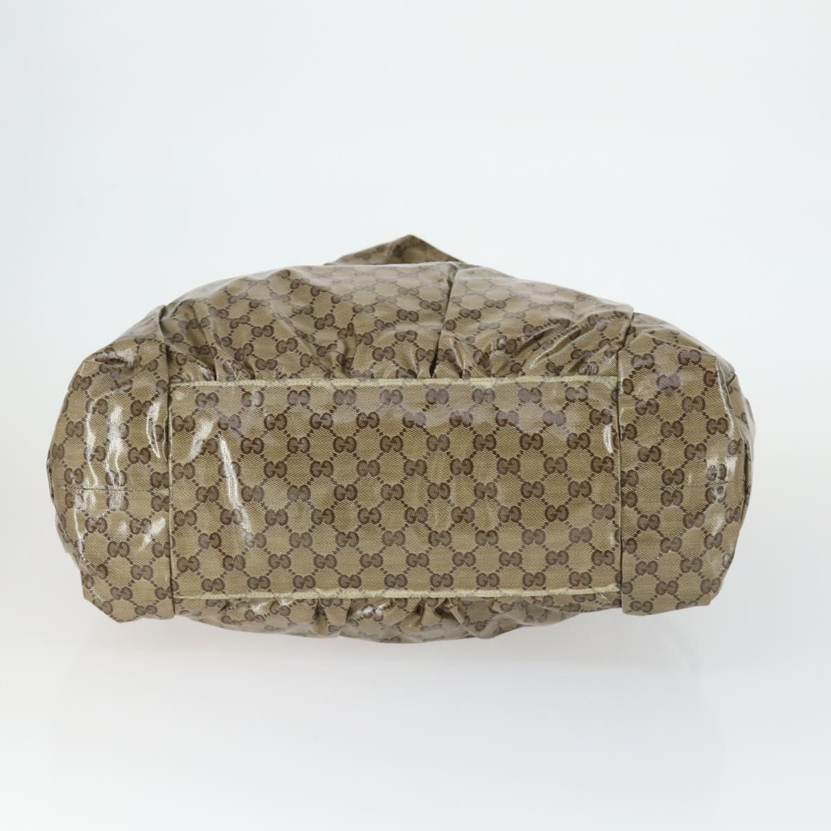 GUCCI GG Crystal Tote Bag Coated Canvas Beige Gold 197022 Auth 169450