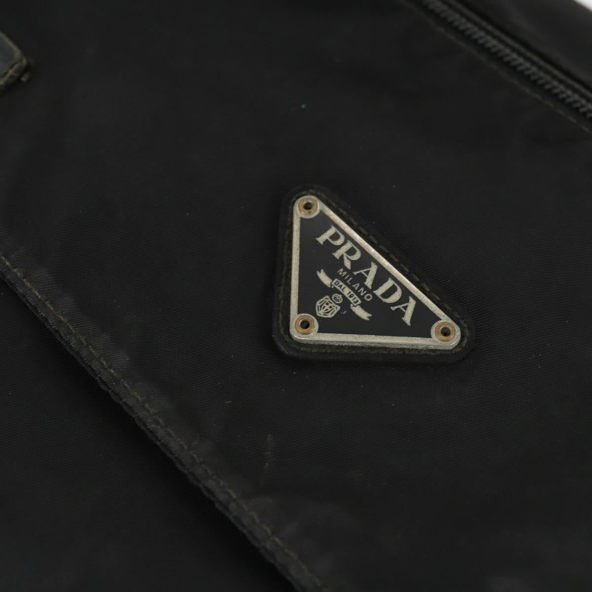 PRADA Shoulder Bag Nylon Black Silver Auth 169454