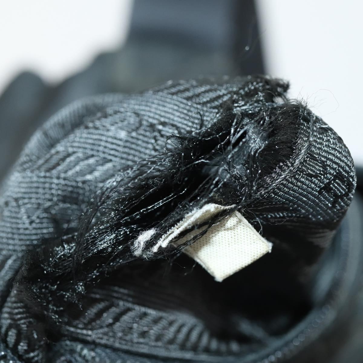 PRADA Shoulder Bag Nylon Black Silver Auth 169454