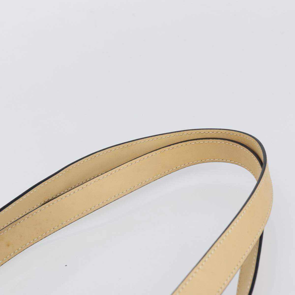 CELINE Shoulder Bag Leather Beige Gold Auth 169460