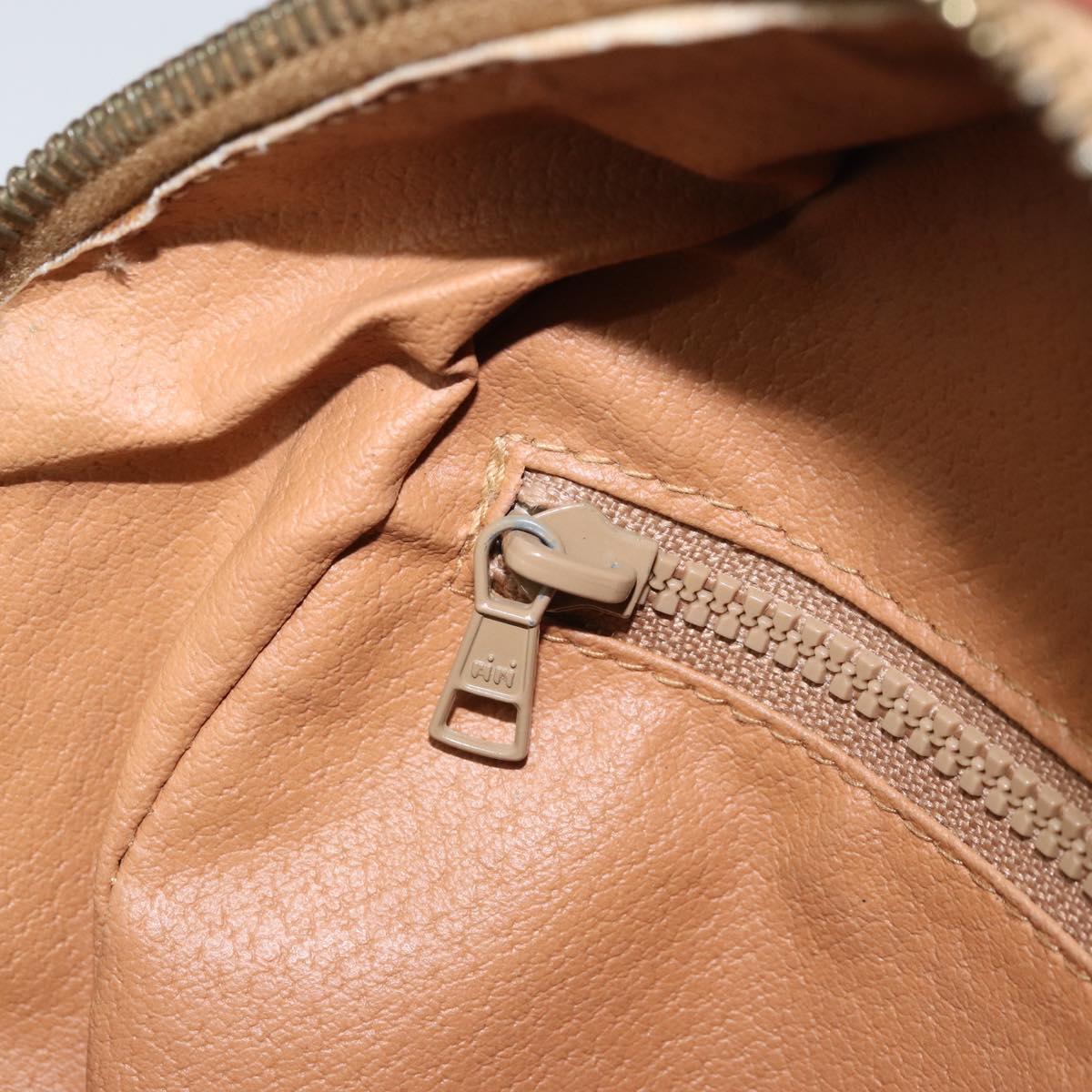 CELINE Macadam Canvas Shoulder Bag PVC Beige Gold Auth 169463