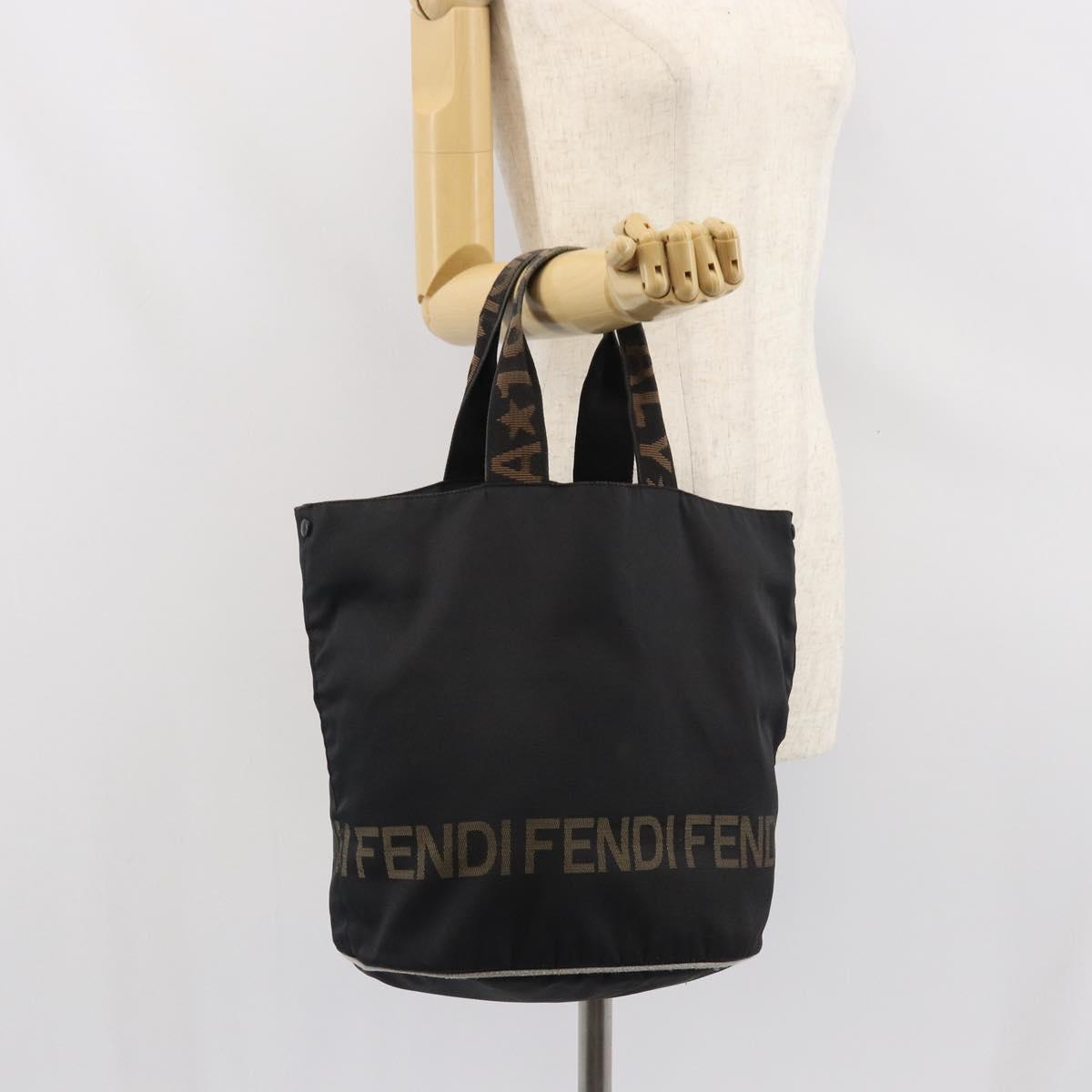 FENDI Tote Bag Black Auth 169475