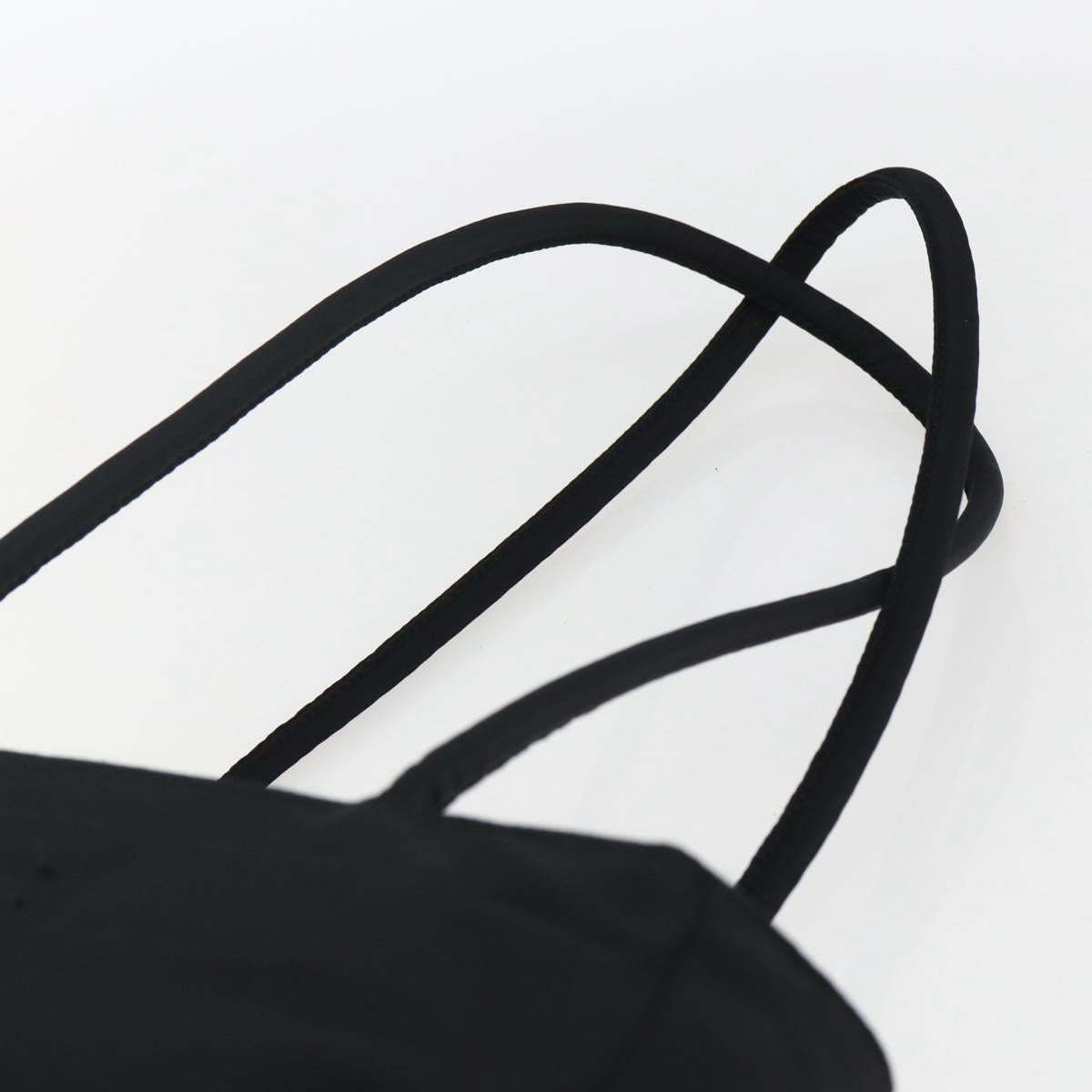 PRADA Tote Bag Nylon Black Silver Auth 169478