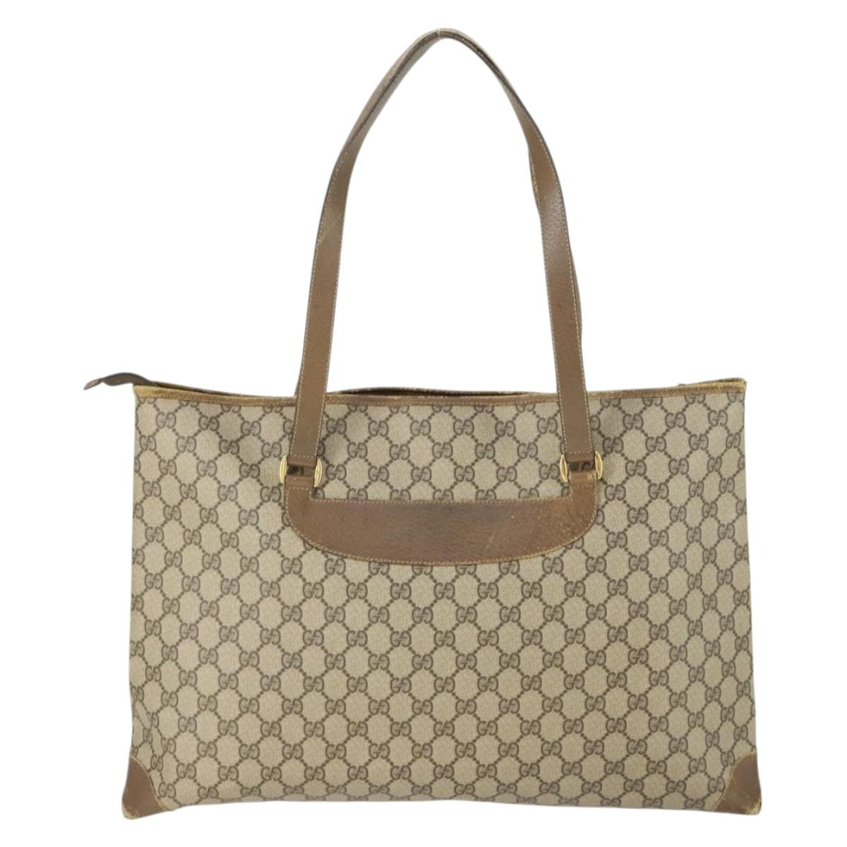 GUCCI GG Supreme Tote Bag PVC Beige Gold 89 02 904 Auth 169480