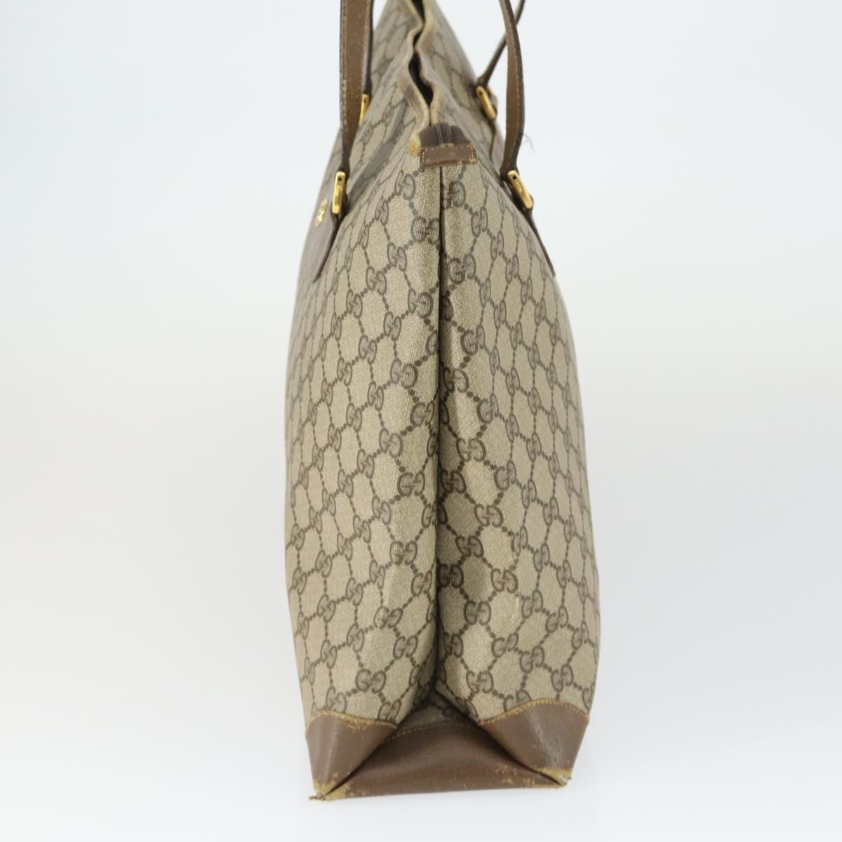 GUCCI GG Supreme Tote Bag PVC Beige Gold 89 02 904 Auth 169480