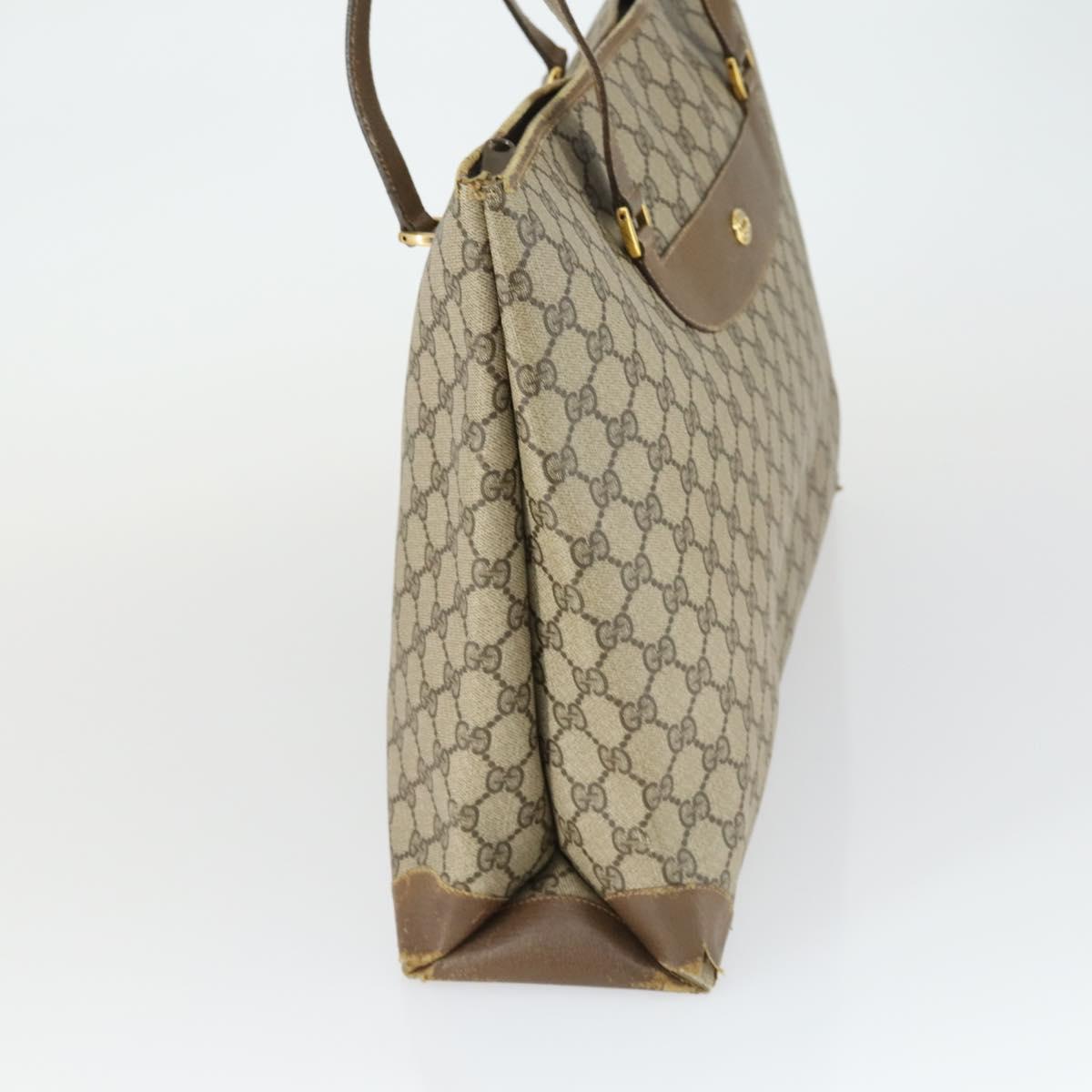 GUCCI GG Supreme Tote Bag PVC Beige Gold 89 02 904 Auth 169480