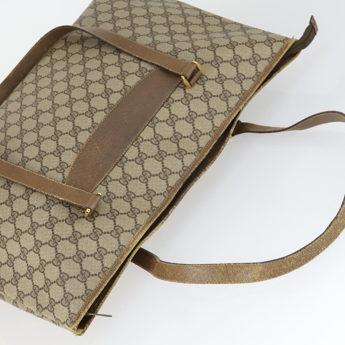GUCCI GG Supreme Tote Bag PVC Beige Gold 89 02 904 Auth 169480