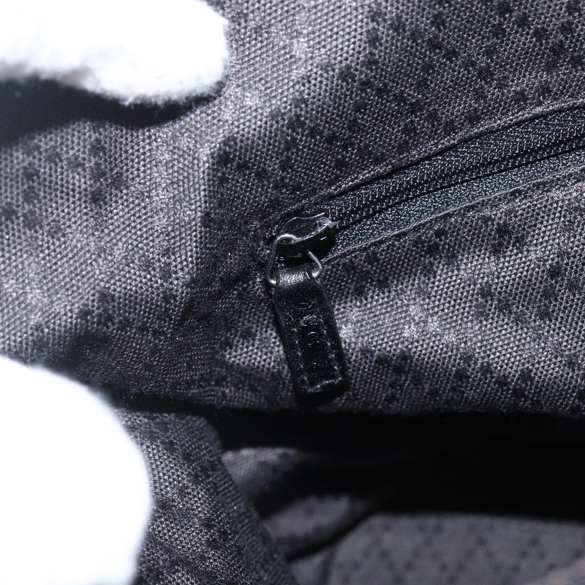 GUCCI Hand Bag Nylon Black Silver Auth 169481