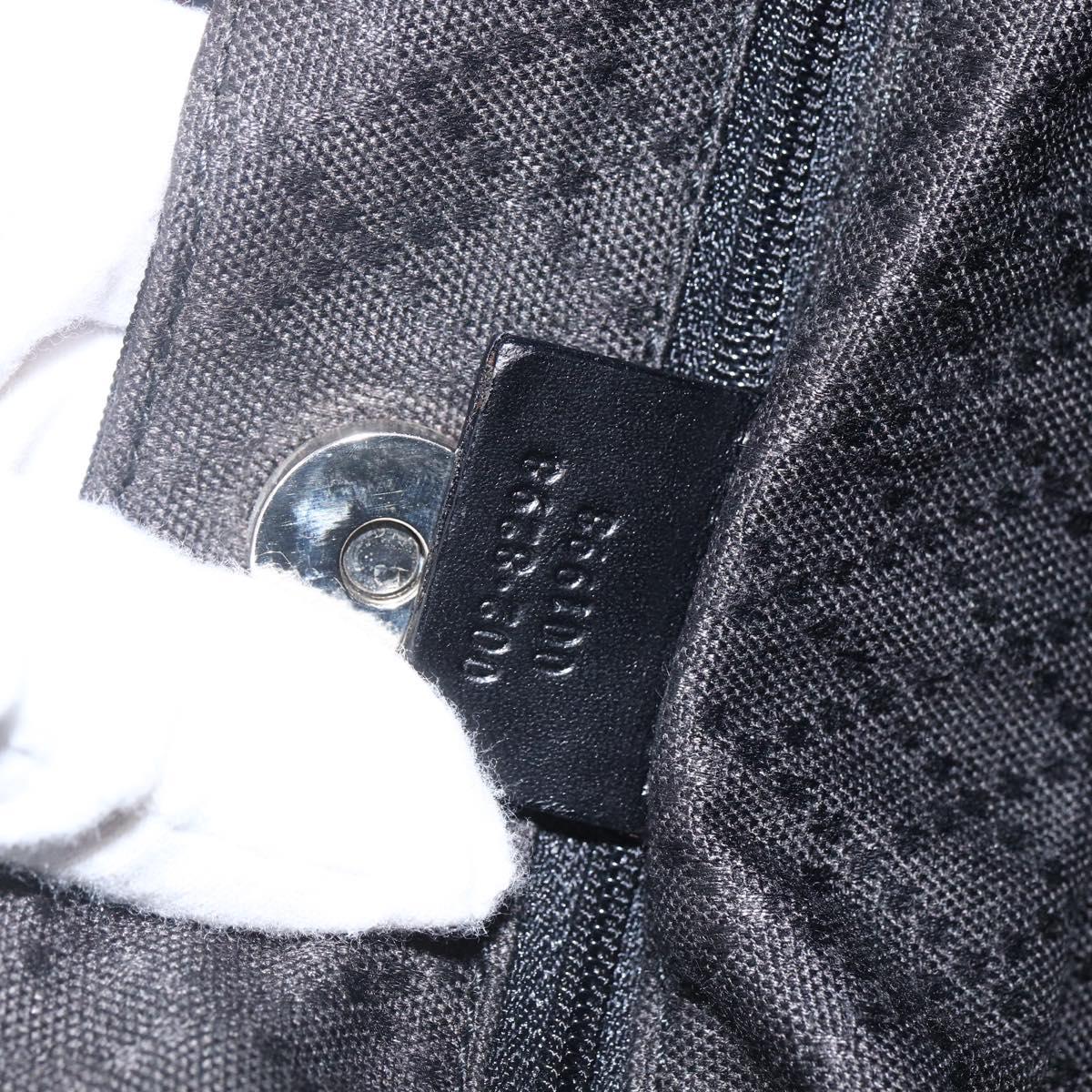 GUCCI Hand Bag Nylon Black Silver Auth 169481