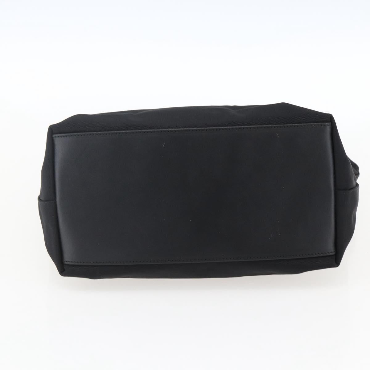GUCCI Hand Bag Nylon Black Silver Auth 169481