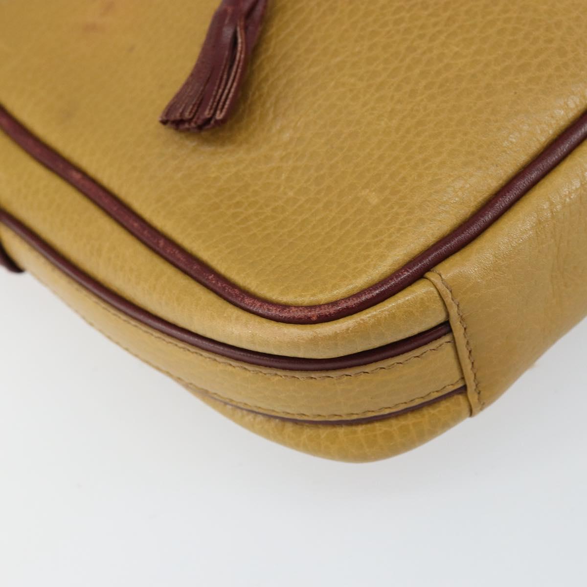 CARTIER Must Line Shoulder Bag Leather Yellow Gold Auth 169494