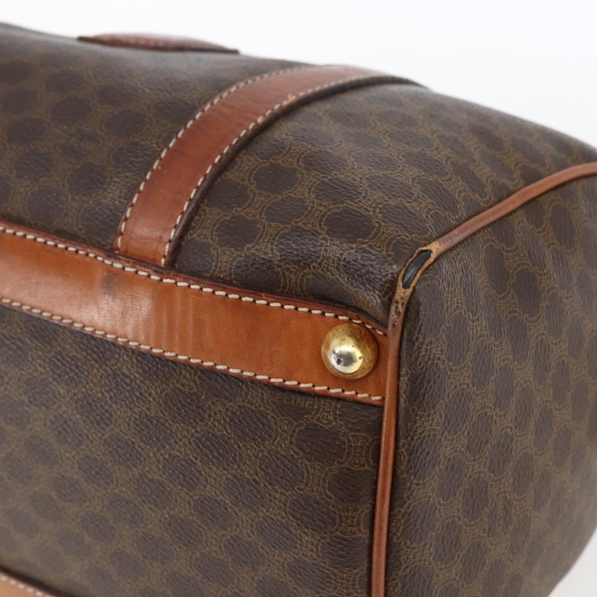 CELINE Macadam Canvas Hand Bag PVC Beige Gold Auth 169502