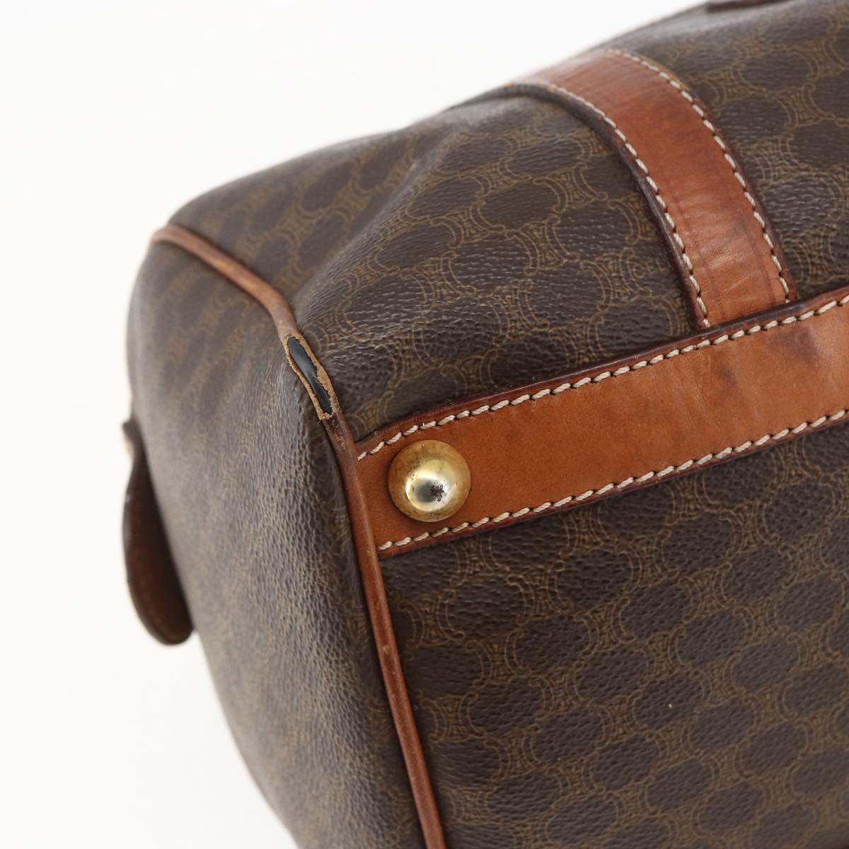 CELINE Macadam Canvas Hand Bag PVC Beige Gold Auth 169502