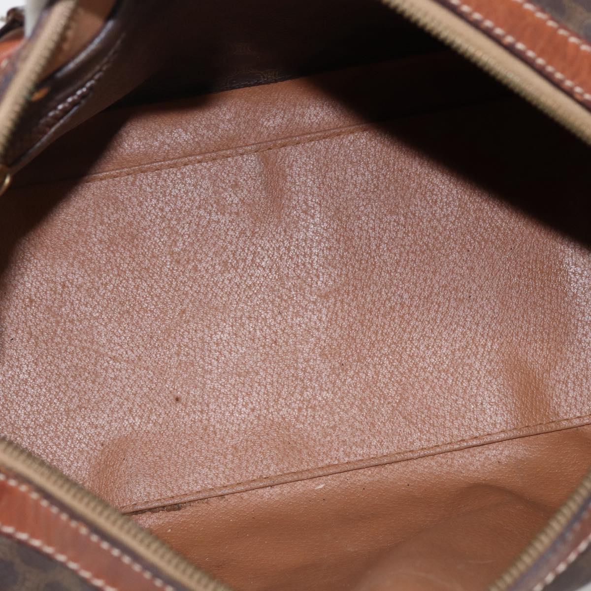CELINE Macadam Canvas Hand Bag PVC Beige Gold Auth 169502