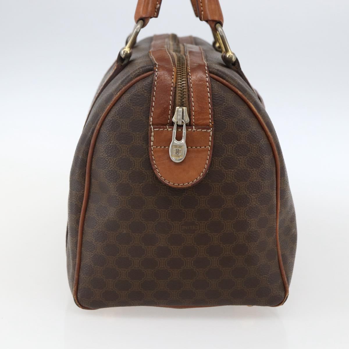 CELINE Macadam Canvas Hand Bag PVC Beige Gold Auth 169502