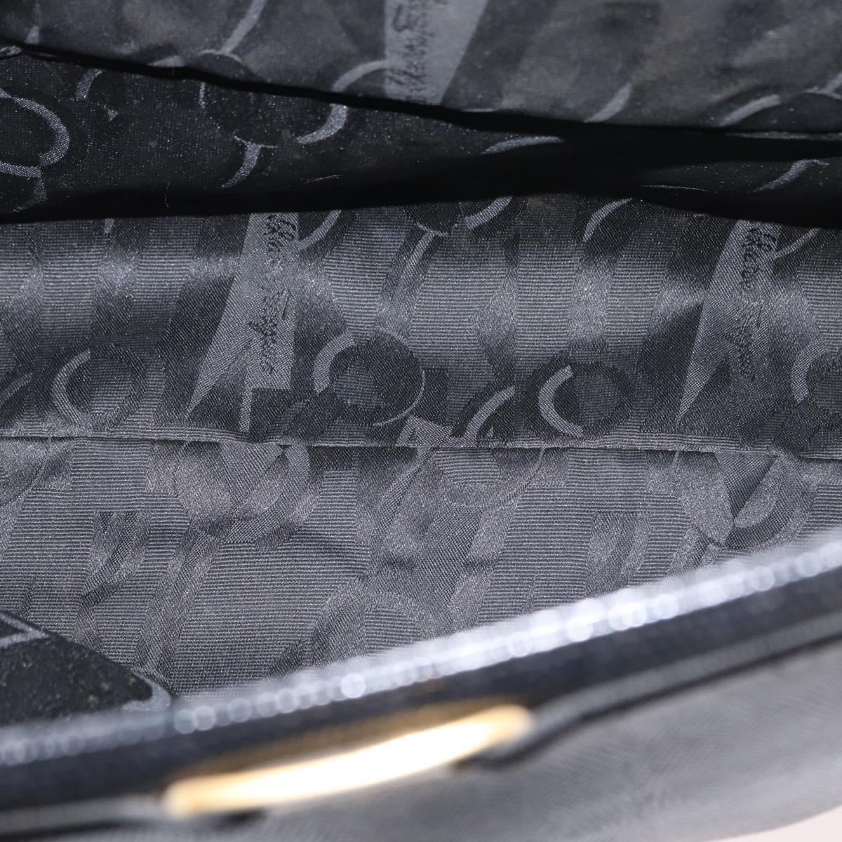 Salvatore Ferragamo Tote Bag Leather Black Gold Auth 169503