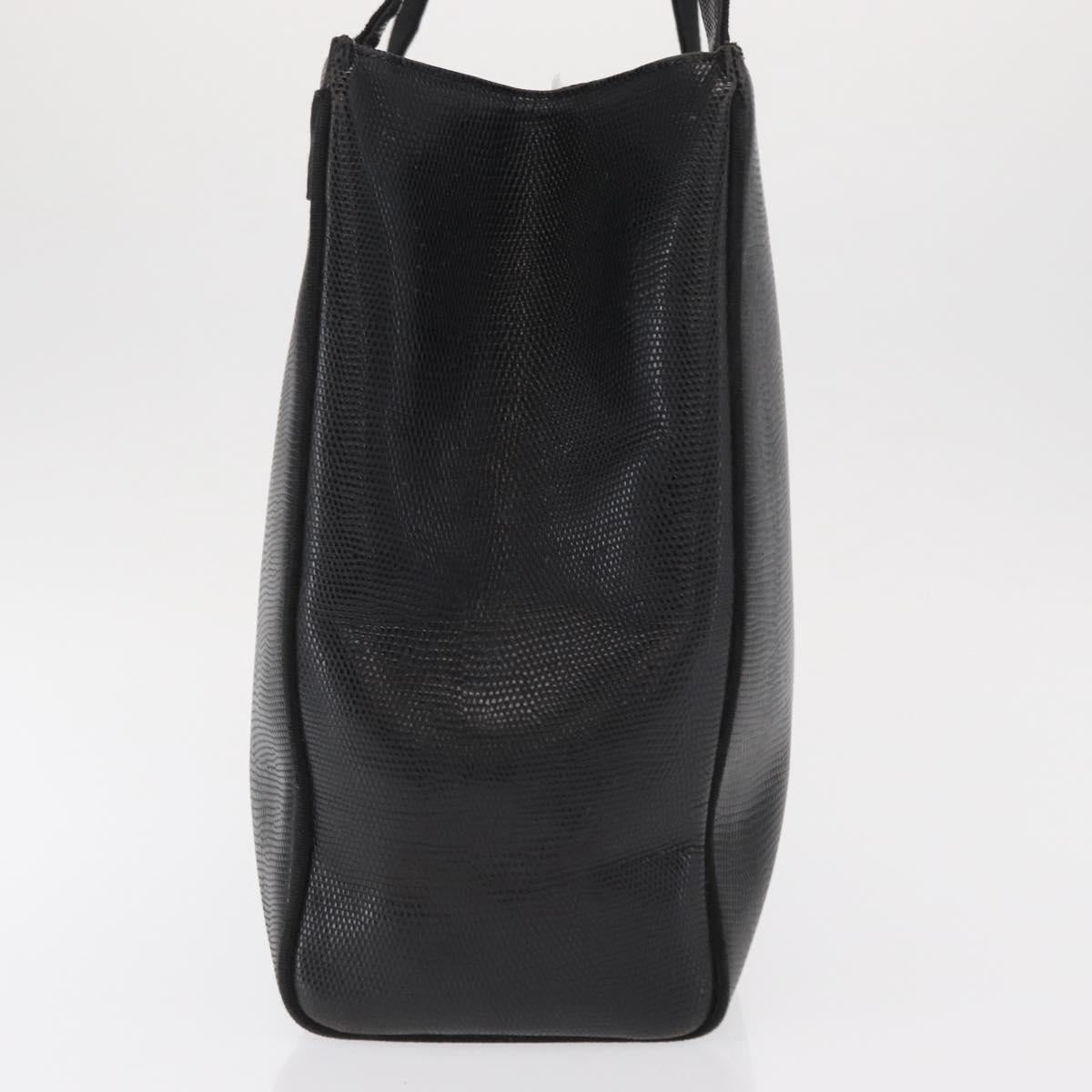 Salvatore Ferragamo Tote Bag Leather Black Gold Auth 169503