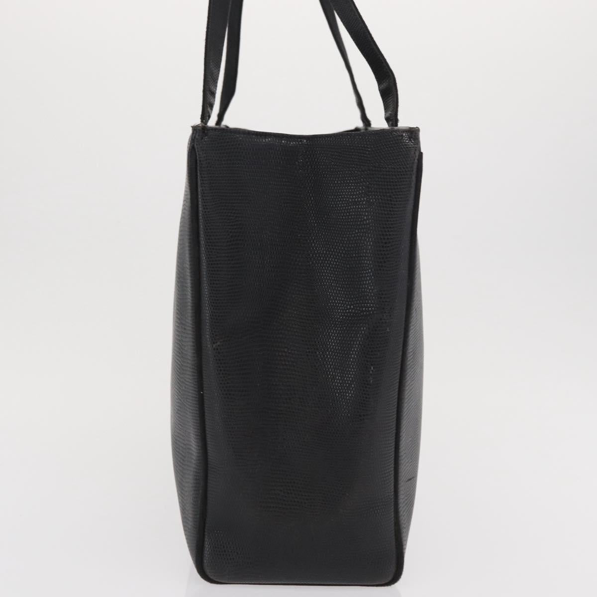 Salvatore Ferragamo Tote Bag Leather Black Gold Auth 169503