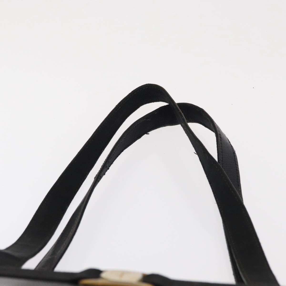 Salvatore Ferragamo Tote Bag Leather Black Gold Auth 169503