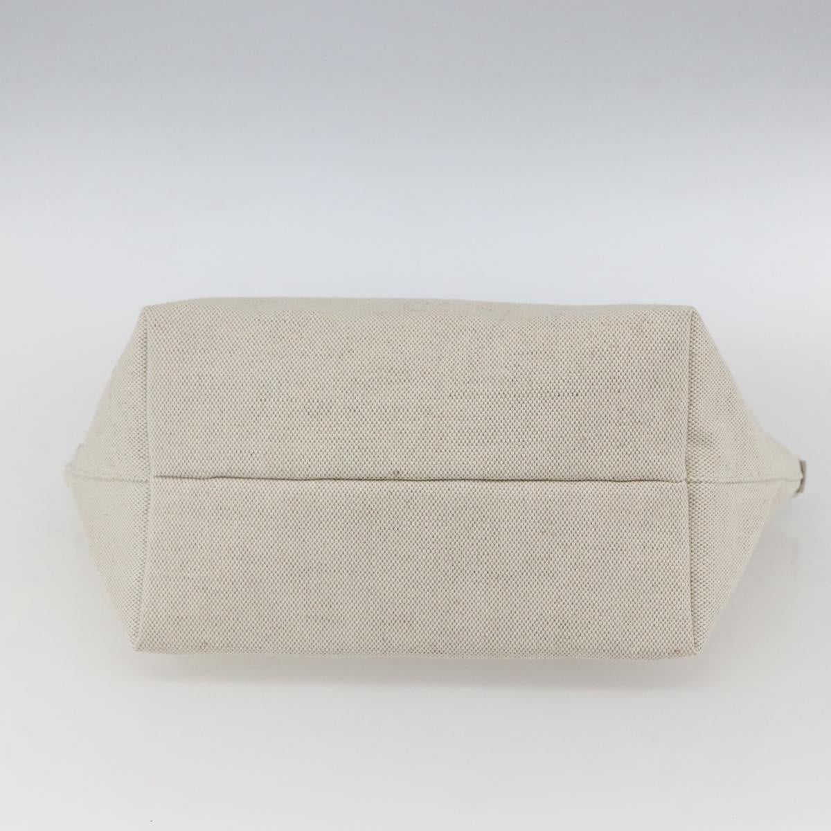 Salvatore Ferragamo Hand Bag Canvas Beige Gold Auth 169508