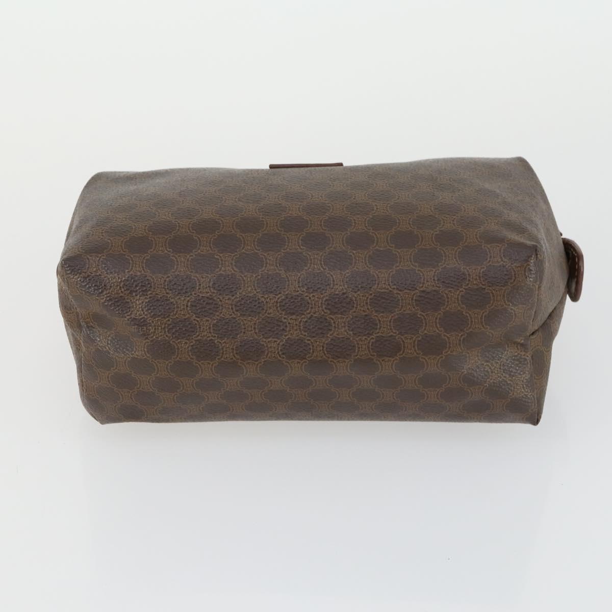 CELINE Macadam Canvas Clutch Bag PVC Leather 3 Set Brown Auth 169517